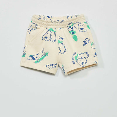 Sweatshirt fabric shorts WHITE
