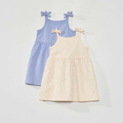 Set of 2 jersey knit dresses BLUE
