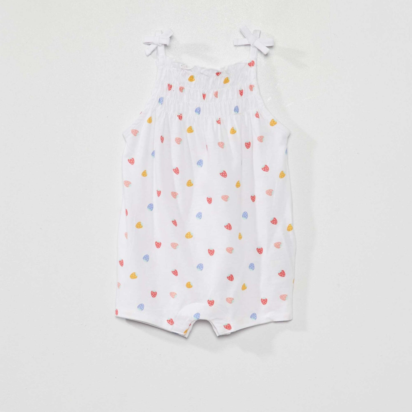 Pack of 2 smocked rompers WHITE